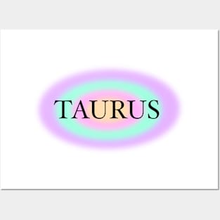 Glowing Aura Taurus Zodiac Sign Posters and Art